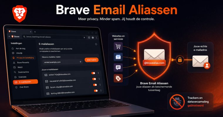 Brave kan nu automatisch e-mailaliassen maken: handig voor je privacy én tegen spam